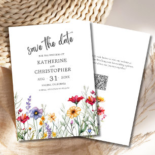 Colourful Wildflowers Elegant Wedding Save The Date
