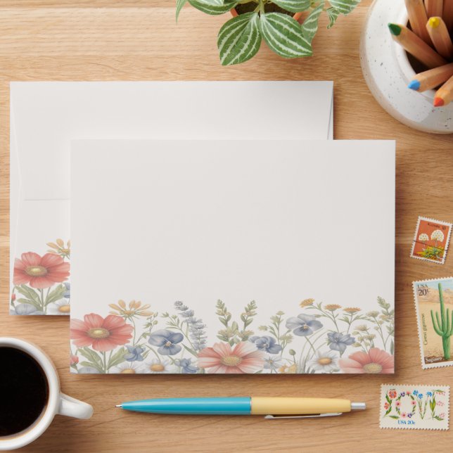 Colourful Wildflowers Envelope (Desk)