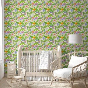 Colourful Wildflowers Floral Pattern Wallpaper