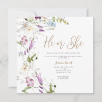 Colourful Wildflowers Gender Reveal He or She