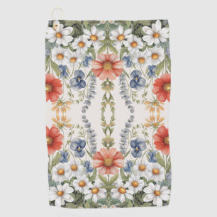 Colourful Wildflowers Golf Towel