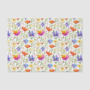 Colourful Wildflowers in a Field Tissue Paper