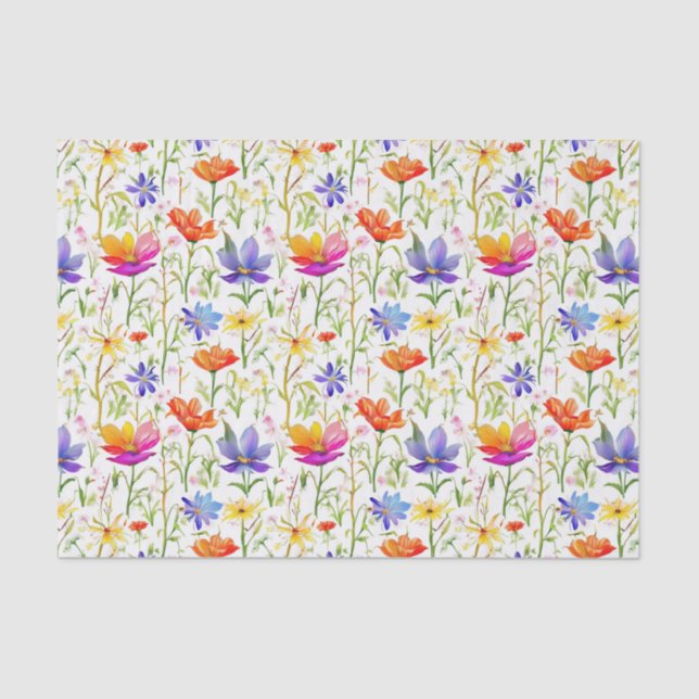 Colourful Wildflowers in a Field Tissue Paper (Front)