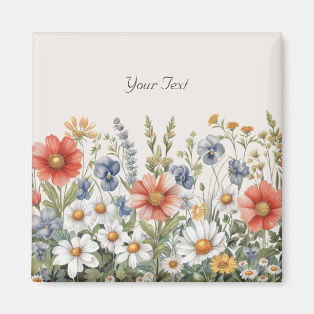 Colourful Wildflowers Magnet (Front)