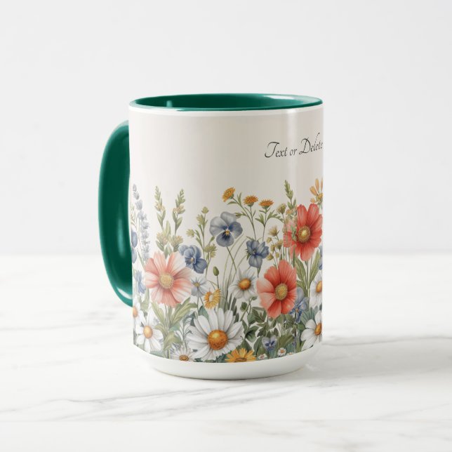 Colourful Wildflowers Mug (Front Left)