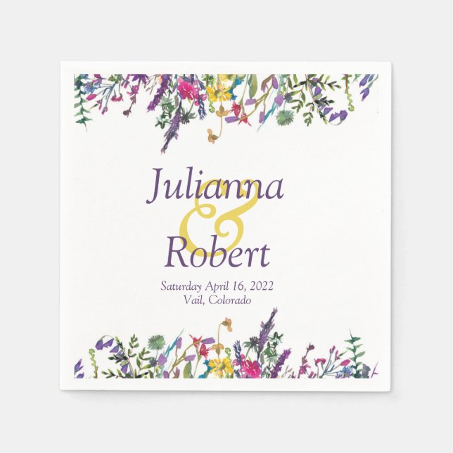 Colourful wildflowers  napkins (Front)