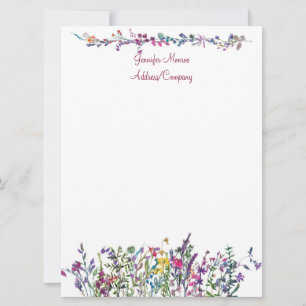 Colourful wildflowers personalised  card