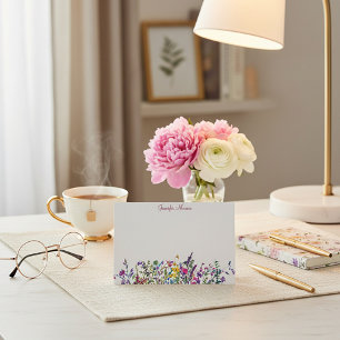 Colourful wildflowers personalised card