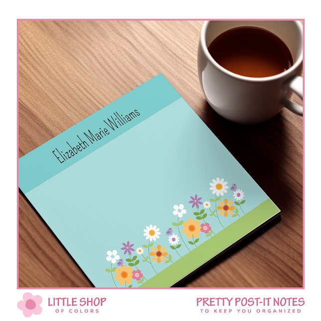Colourful Wildflowers Personalised Post-it Notes (Creator Uploaded)