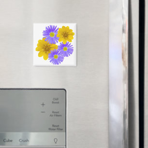 Colourful Wildflowers Purple Yellow Photos Magnet