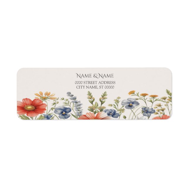 Colourful Wildflowers Return Address Label (Front)