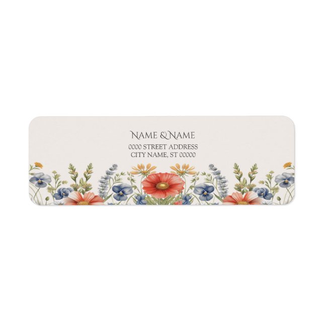 Colourful Wildflowers Return Address Label (Front)