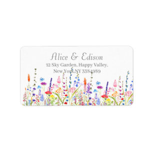 colourful wildflowers return address labels