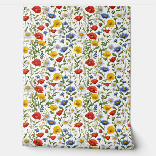 Colourful Wildflowers Rustic Floral Elegant Stylis Wallpaper