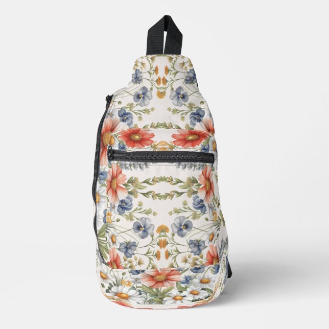 Colourful Wildflowers Sling Bag (Front)