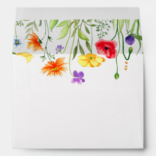 Colourful wildflowers spring envelopes 5x7 card
