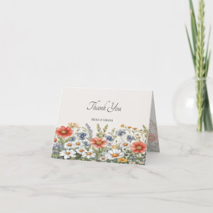 Colourful Wildflowers Thank You Card