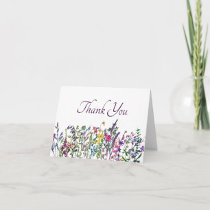Colourful wildflowers thank you card