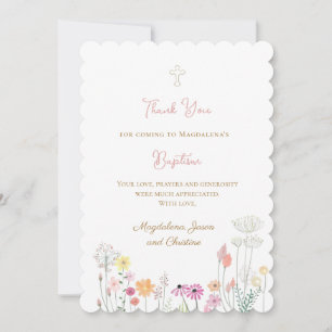 colourful wildflowers thank you for coming card