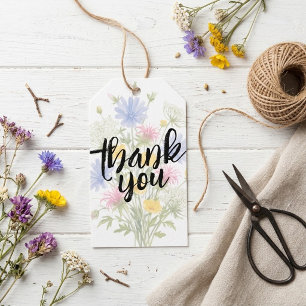 Colourful Wildflowers Thank You  Gift Tags