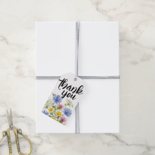 Colourful Wildflowers Thank You  Gift Tags