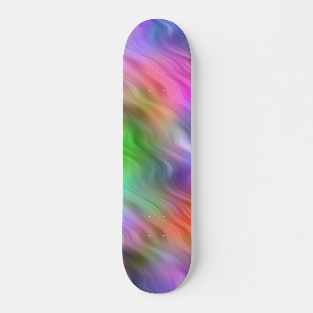 Colourful Wildflowers Wavy Texture Skateboard (Front)
