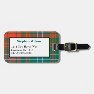 Colourful Wilson Tartan Plaid Luggage Tag