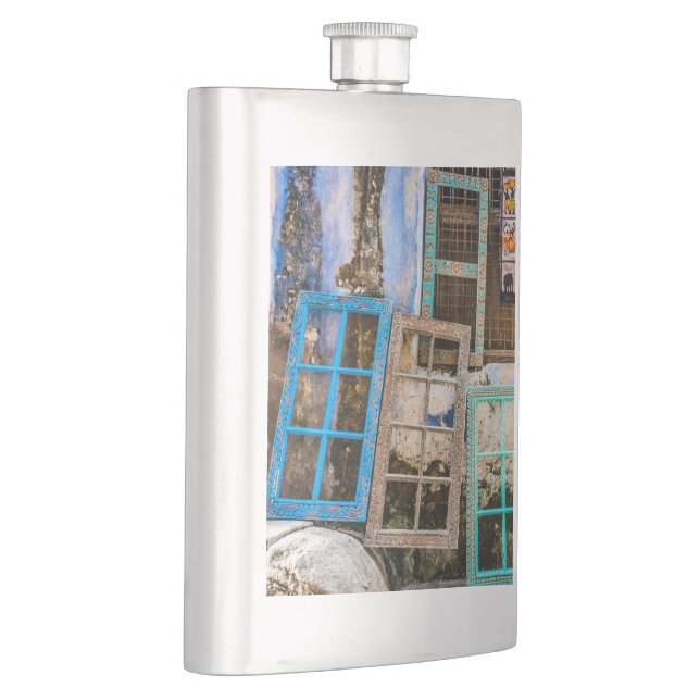 Colourful window frames hip flask (Right)