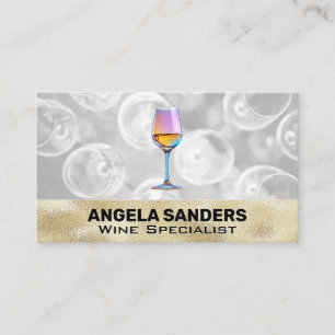 Colourful Wine Glass Top View Glasses Business Card