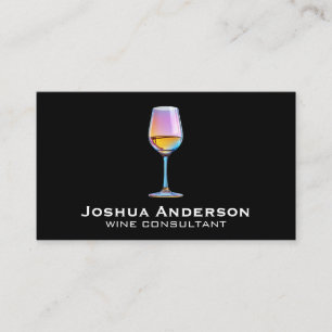 Colourful Wine Glass Vineyard Restaurant Business Card
