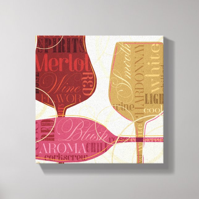 Colourful Wine Glasses Canvas Print (Front)