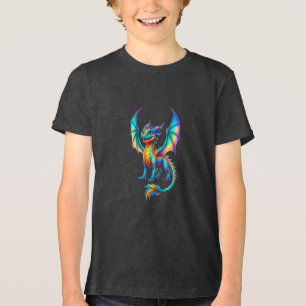 Colourful Winged Dragon Cute Kawaii Fantasy Art Tri-Blend Shirt