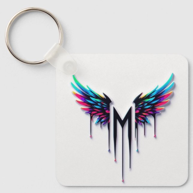 Colourful wings M Square Keychain (Front)