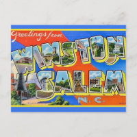 Colourful Wiston Salem NC Greetings  Postcard
