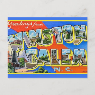 Colourful Wiston Salem NC Greetings  Postcard