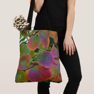 Colourful Witch-Alder Leaves Botanical Tote Bag