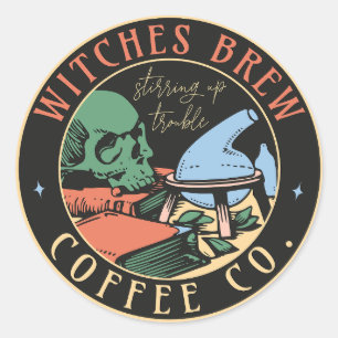 Colourful Witches Brew  Classic Round Sticker