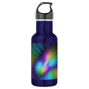 Colourful With Blue Modern Abstract Fractal Art 532 Ml Water Bottle