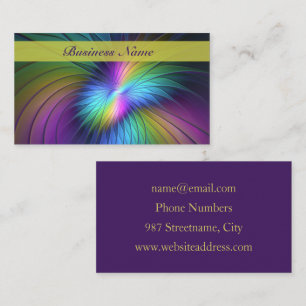 Colourful With Blue Modern Abstract Fractal Art Business Card