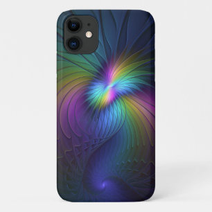 Colourful With Blue Modern Abstract Fractal Art Case-Mate iPhone Case
