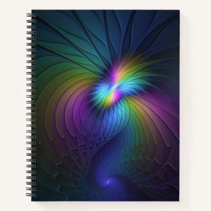 Colourful With Blue Modern Abstract Fractal Art Notebook