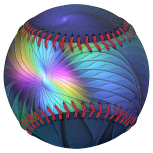 Colourful With Blue Modern Abstract Fractal Art Softball