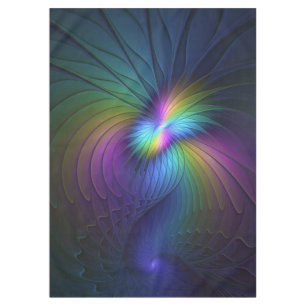 Colourful With Blue Modern Abstract Fractal Art Tablecloth