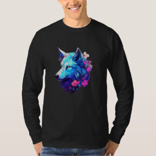 colourful wolf head art Face for lover wolves wild T-Shirt