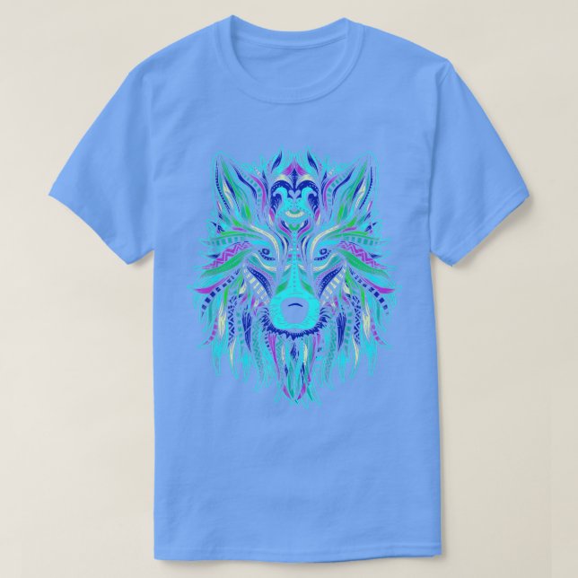 Colourful Wolf Head  rendy ribal Art  T-Shirt (Design Front)