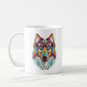Colourful Wolf Mug