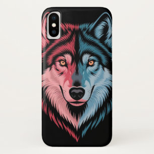 colourful wolf on a black background Case-Mate iPhone case