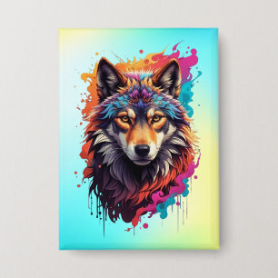 Colourful Wolf Portrait Abstract Animal Art-87694