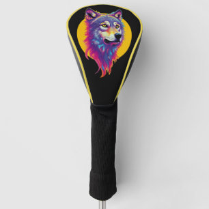 Colourful Wolf portrait Golf Head Cover