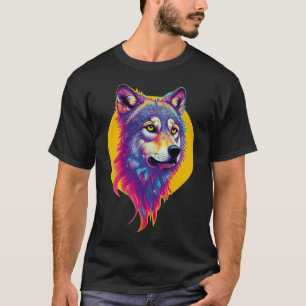 Colourful Wolf portrait T-Shirt